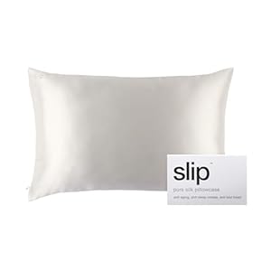 slip The Original Queen Pure Silk Pillow Case – 100% Pure 22 Momme Mulberry Silk – Queen Size Standard Pillow Case – Anti-Aging, Anti-BedHead, Anti-Sleep Crease, White (20″ x 30″)