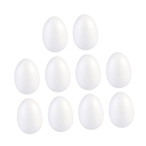 Hohopeti Huevos de Pascua DIY de Espuma Sólida Blancos 8 CM 10 Unidades para Pintar y Manualidades Decoración Infantil para Festivales y Proyectos Creativos