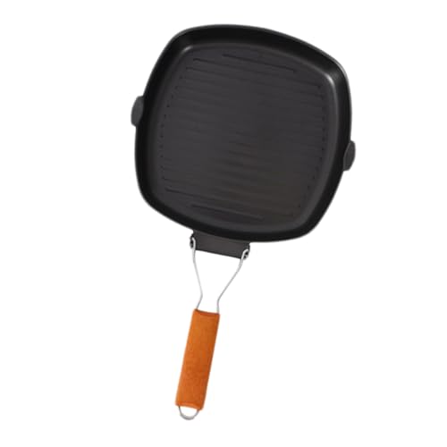 Ciieeo Portable Cast Iron Baking Tray Iron Frying Pan Non-stick Coating Even Heat Distribution for Pancakes Steaks