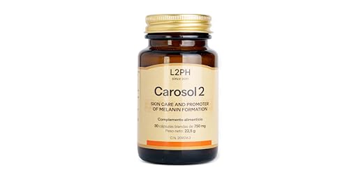 L2PH - Carosol 2, Complemento Alimenticio a base de Betacaroteno y Astaxantina, Vitaminas y AOVE, Antioxidante para la Piel, Estimulación Melanina - 30 Cápsulas