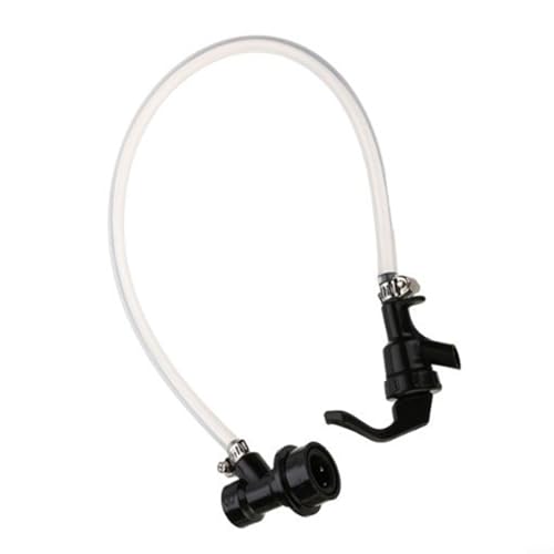 Besttoolifes Línea de cerveza con grifo de picnic y desconexión de bloqueo de bola para dispensación de barril de cerveza casera, tubo de PVC transparente de 50/100 cm con abrazaderas de acero