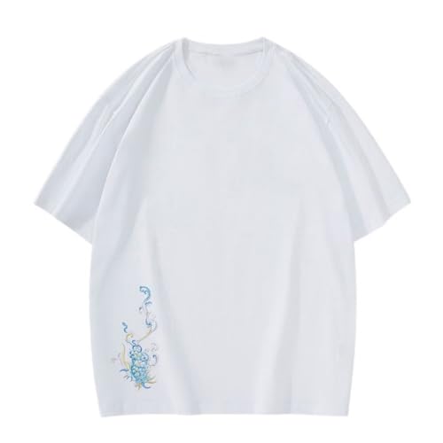 T-shirt col rond coton brodé homme mode décontractée chic