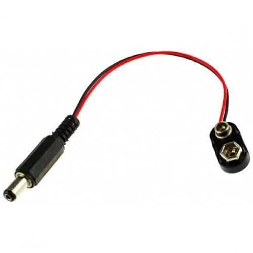robotistan 9 V Pil Barrel Dönüştürücü Kablo - 9 V to DC Barrel Adapter