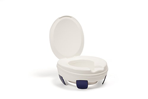 Anota - Rialzo per WC, in titanio, di forma ovale con coperchio, 12 cm