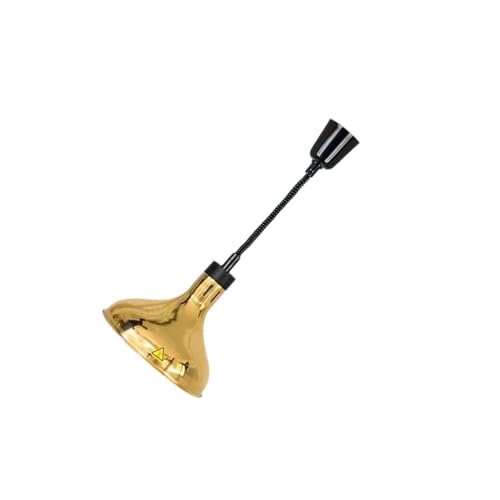 Zambuph Lámpara de calor para alimentos ajustable E27, lámpara de calor colgante para papas fritas, comida frita, cocina, oro, Oro, 60-180 cm