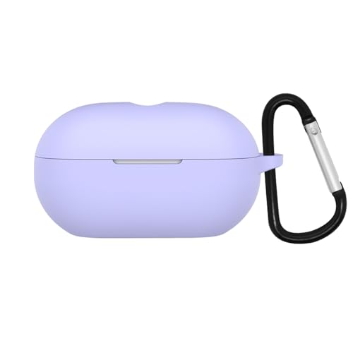 Silicone Protective Case for Beats Solo Buds 2024 Wireless Earbuds Cover with Keychain Protector Cover Accessories Soft Shock-Absorbing Anti-Lost Earphones Skin (Light Purple)