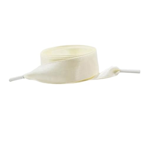 1組の靴ひも フラット 2 cm 幅 ダンス靴ひも カジュアル キャンバス ホワイト シューズ アクセサリー ホワイト(Beige,120cm)