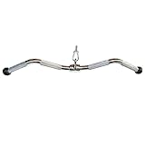 Rivotrance Wide Grip LAT Pull Down, Fitness Lat Tricep Press Down Bar, Curl Straight Bar, Cable Machine Attachment for Strength Training Tricep & Bicep Workouts Multi Gym (72 cm Chrome Ball)