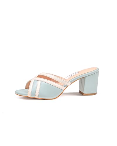 Image of OCEEDEE Teresa Women's 2.5 Inches Block Slip-on Mules| Stylish & Comfortable Open Back for Casual, Office & Semi-Formal Wear