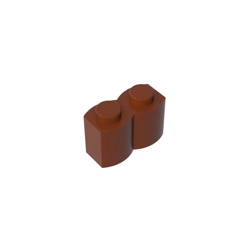 Gobricks 30136 Basic Bricks Brick Special 1x2 Palisade [aka Log] 50 Pieces GDS-749 Compatible with Lego Building Blocks Color:Reddish Brown — image 1