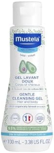 Mustela Baby Body Wash and Shampoo with Avocado 100ml – Head to Toe Wash for Bath | Baby Shampoo | Gentle Cleansing Gel with Vitamin B5