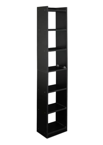 Image of SBF Furniture Engineered Wood Bookshelf Multipurpose Home Decor Storage Rack Bookcase Showcase Organizer for Living Room Kitchen Book Shelves (7 Shelf Rectangular Bookrack)DIY(Do-It-Yourself) (BLACK)