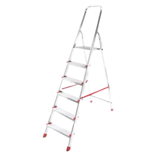 House Collection, Scala pieghevole, alluminio, 6 gradini, fai da te