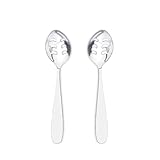 Culinex by thinKitchen | Deluxe Stainless Steel Slotted Spoon Set | Set of 2 | 100% Food Grade SS430 | Sleek Mirror Finish | Rust-Resistant, Ergonomic, Dishwasher Safe | Ideal for Daily & Festive Use