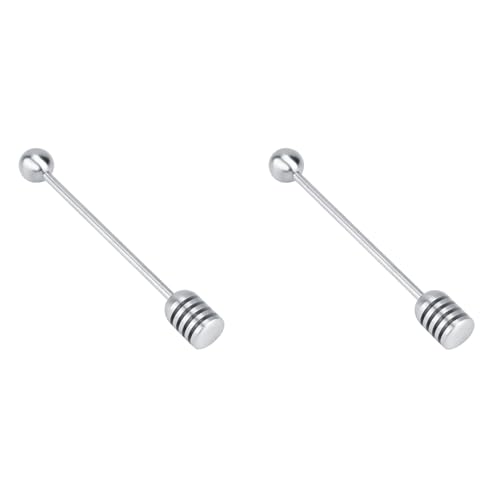 TOPINCN 2PCS Honey and Syrup Dipper Stick 6.1inch Server Honey Spoon, 304 Stainless Steel Wand for Honey Pot Jar Containers