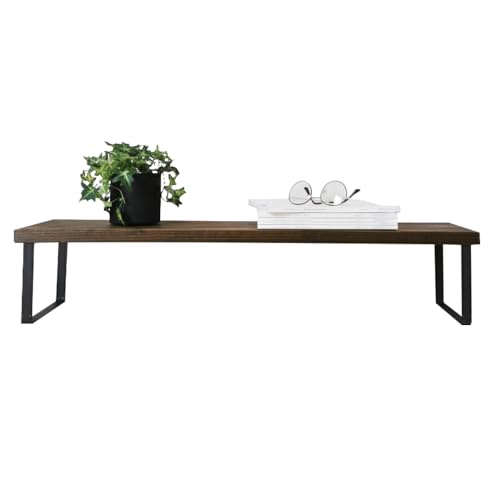 棚 無垢材とアイアンのシェルフ ダークブラウン M80cm 約横80cm×高16cm×奥行19cm 完成品|新星金属製作所 大阪府 守口市 家具 インテリア シェルフ 植物置き 靴棚 飾り棚 収納 日本製 [0885]