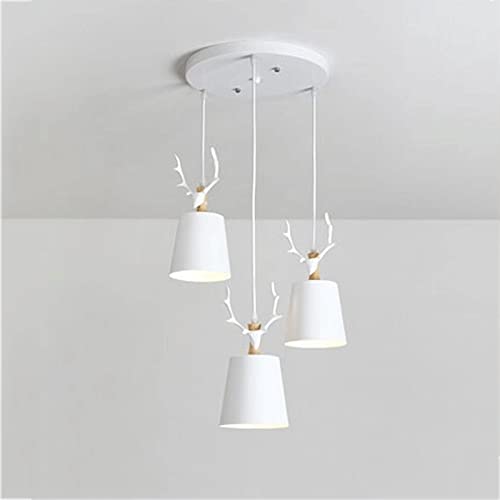 Lustre blanc à trois têtes E27 nordique pour illuminer vos dîners au restaurant