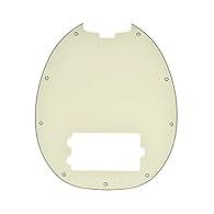 Pickguard is made of PVC Plastic and top layer is made of Celluloid material Fits for original Music Man classic 4 string StingRay Bass Guitar, not for other types of basses Thickness is about 2.2mm (+/- 0.2mm error, because different bulks materials...