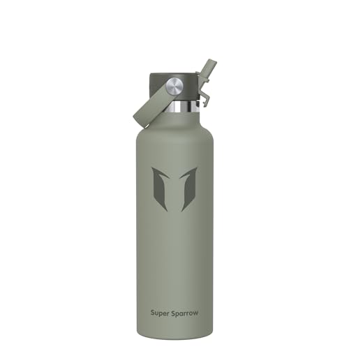Sparrow Gourde Isotherme 750ml FlipFlow Bouteille Isotherme avec Paille