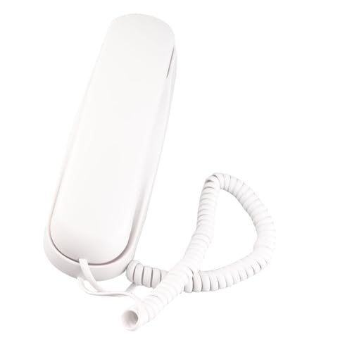 Teléfono Fijo con Cable, Escritorio Y Montaje en Pared Teléfono Fijo con Botones Grandes, Pulsador con Luz para Oficina, Hotel, Hogar, Baño (Blanco) TC-990