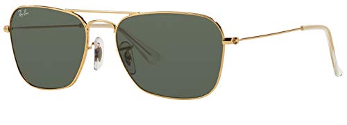 Ray-Ban RB3136 001 Caravan Sunglasses Gold Frame/Green Classic Lens 58mm