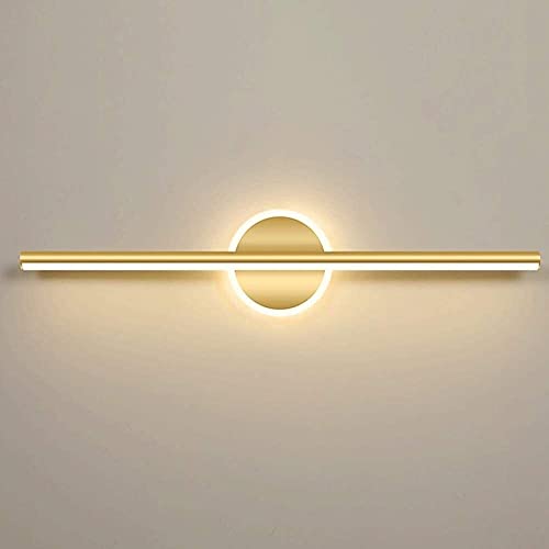 WQHPLMD Aplique LED dorado espejo de 40cm, 10W con tornillos de aluminio