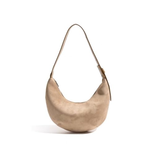 Bolso pequeño de ante para mujer estilo media luna miniatura 1