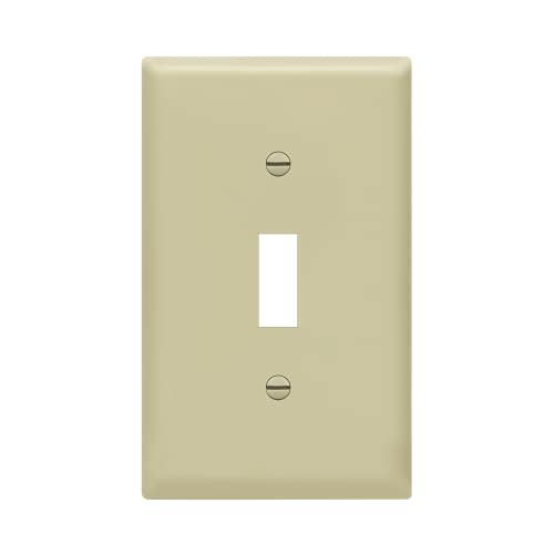 Image of ENERLITES Toggle Light Switch Wall Plate, Size 1-Gang 4.50 inch x 2.76 inch, Unbreakable Polycarbonate Thermoplastic, 8811-I, Ivory