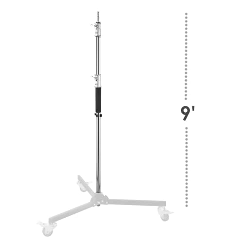 Image of Flashpoint Folding Wheeled Base Stand (Black /Chrome-Plated, 9')