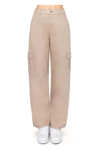 WAX JEAN Womens Juniors Wide Leg Cargo Jeans