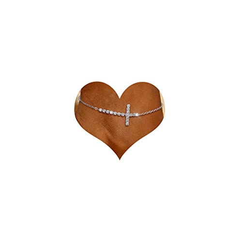 Mjartoria Layered Anklet Bracelets For Women Silver Rhinestone Chain Ankle Multi-Layered Dainty Shining Anklet Bracelets Summer Beach Foot Chain Jewelry For Teen Girls #TOP30