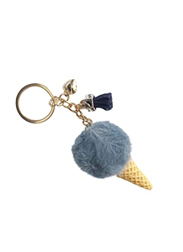 Keychain with Cute ice cream Key Ring, Charm Decoration Gift Keychains for Women Girls or Kids keychain for keys(blue)