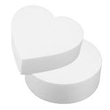 HIAKDOFT 2個 寸丸型 ハート型フォームケーキダミー 軽量で滑らかな表面 ケーキ装飾練習やクラフトに 多用途モデル