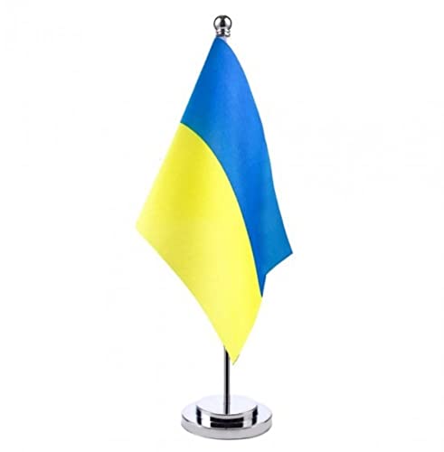 Vobumix Bandera De Mesa De Ucrania Bandera De Oficina De Ucrania Bandera De Escritorio Nacional Decoración De Escritorio para Hogar para Exhibición De Oficina De Fiesta