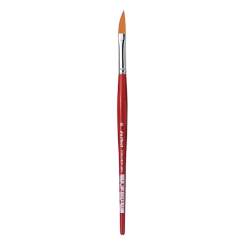 Image of da Vinci Watercolor Series 5587 CosmoTop Spin Paint Brush, Slant Liner Synthetic with Red Handle, Size 10 (5587-10)