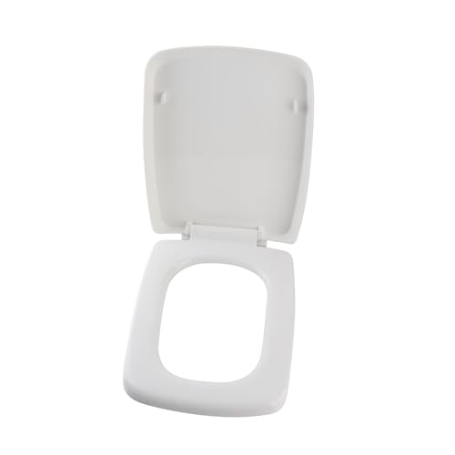 Sanitario cuadrado para tazas redondas estándar – tapa blanca de polipropileno con cierre suave y fácil instalación miniatura 4