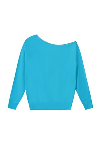 Image of Minnie Rose Womens Long Sleeve Off The Shoulder Cotton Cashmere Pull Over Sweater