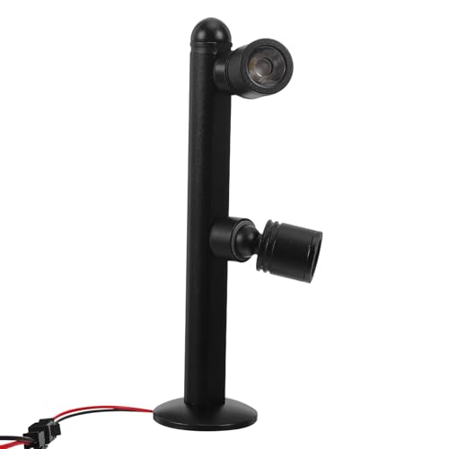 IWOWHERO Mini Spot LED pour Vitrine à Bijoux, 2 Têtes Noires 150 Mm, Lumière Chaude, 95-265v, Éclairage D'accentuation Intérieur pour Meubles, Armoires et Présentoirs, Projecteur Compact