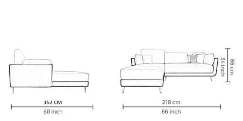 Image of Windsor 4 Seater L Shape Sofa Set for Living Room Brown-Beige (LHS) | Comfortable Sofa Set 4 Seater | Fabric Sofa Couch- 1 Year Warranty