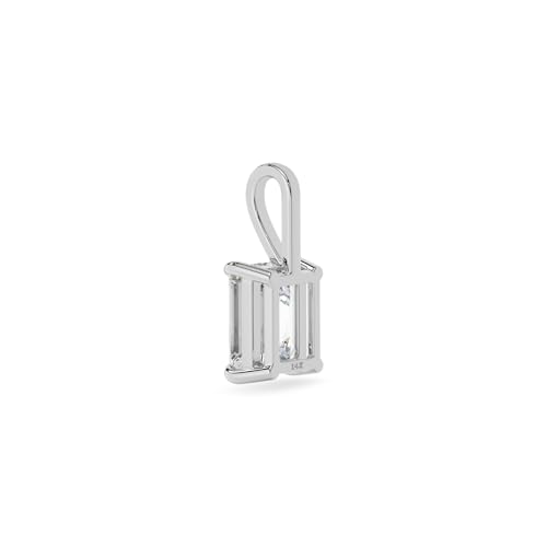 Adora Fine Jewelry Emerald Shape Pendant For Her | 2 carat Emerald Cut, D Color VVS1, Lab Grown Moissanite Pendant with 14K Solid White Gold | Pendant Only | Gifts For Women Wife Girlfriend