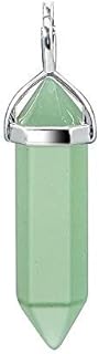 Sherif Gemstones Natural GREEN AVENTURINE -JADE, Natural Gemstone Hexagonal Obelisk Pointed Reiki Chakra Pendant Necklace, men & Women, Boys and Girls, Best Gift
