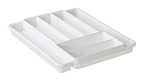 Rotho Domino Besteckkasten mit 7 Fächern, Kunststoff (PP) BPA-frei, weiss, (39.7 x 34.1 x 5.1 cm) (Packung mit 2) – Ansicht 2