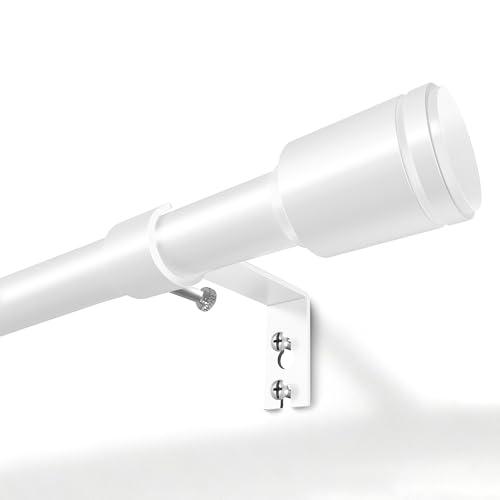 Curtain Rods 30-90 Inch Adjustable White Curtain Rods for Windows 1 Pack