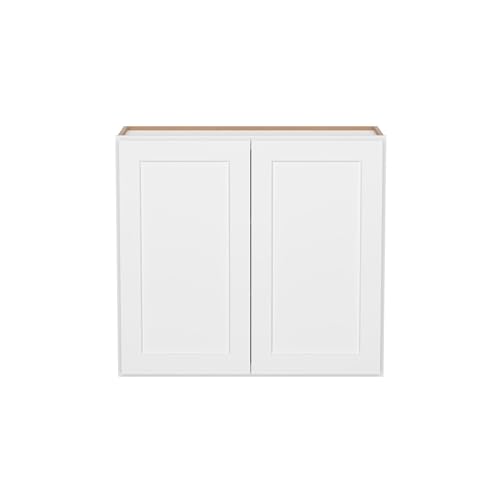 Image of Furinno Shaker Wall Kitchen Cabinet 2-Doors 2-Shelves, Ready to Assemble, 12 D x 33 W x 30 H, White