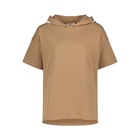 Cartoon Women's Brown/White Sweatshirt, Half Sleeves Cover