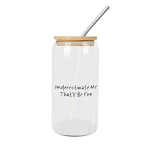 Yelolyio Fun Glasbecher mit Bambusdeckel 16oz