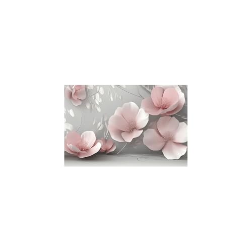 Tableau mural fleurs sur toile rose 70x100cm pour déco salon TERUEA