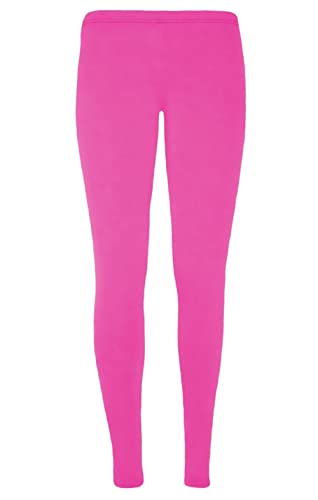 Legging long en microfibre uni rose pour fille 3-4 ans
