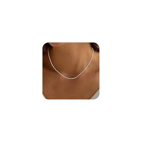 ASHINE Jewelry Sterling Silver Trendy Jewelry for Women 2025 Silver Necklace for Women 925 Sterling Silver Box Necklace for Woman Charm Chain (1mm Box Chain Lobster Clasp 20 Inches)