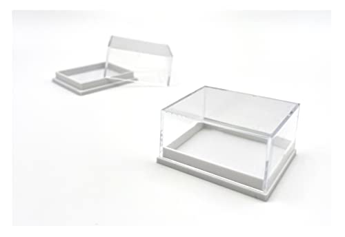 10 Stück Boxen aus Acryl, Dosen, Acrylboxen, Musterboxen, Musterdosen für Sammlerstücke, Mineralien, Fossilien, Münzen, Schmuck (T4L) schwarz oder weiß (weiß)